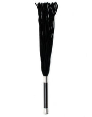 Rimba - Suede Flogger Met Glazen Handvat En Kristal - Zwart