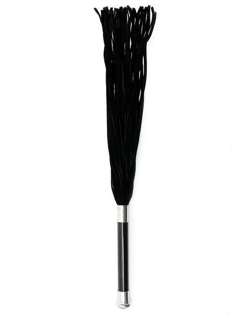 Rimba - Suede Flogger Met Glazen Handvat En Kristal - Zwart