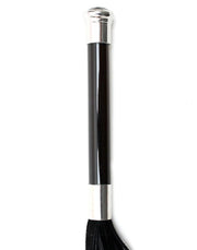 Rimba - Suede Flogger Met Glazen Handvat En Kristal - Zwart