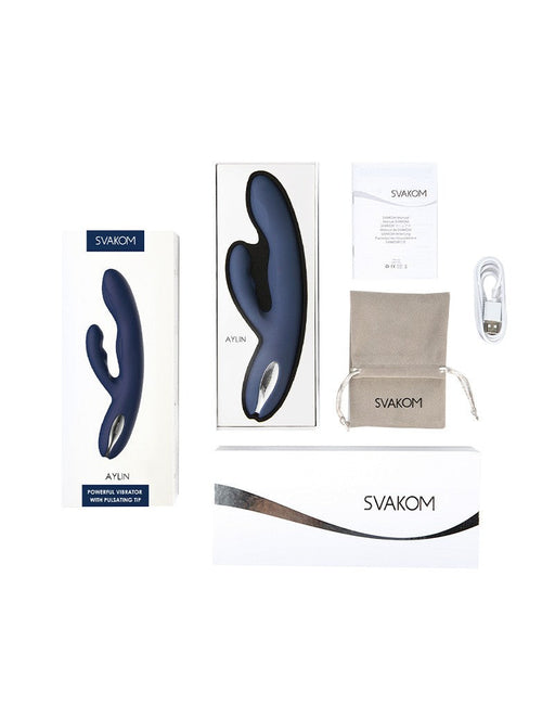 Svakom - Aylin - Rabbit Vibrator Met Vibrerende Tip - Blauw