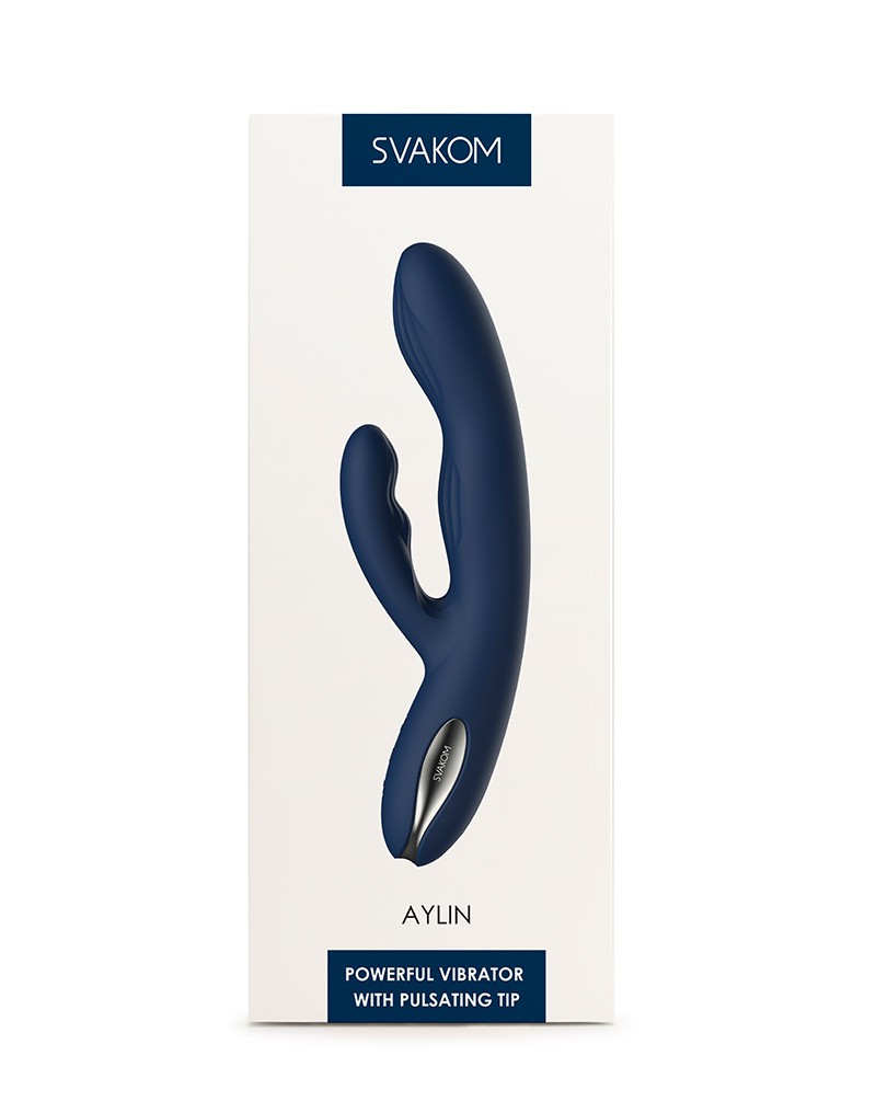 Svakom - Aylin - Rabbit Vibrator Met Vibrerende Tip - Blauw