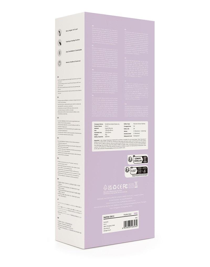 Svakom - Cici 2 - Verwarmende G-Spot Vibrator Met Flexibele Kop - Met App Control - Lila
