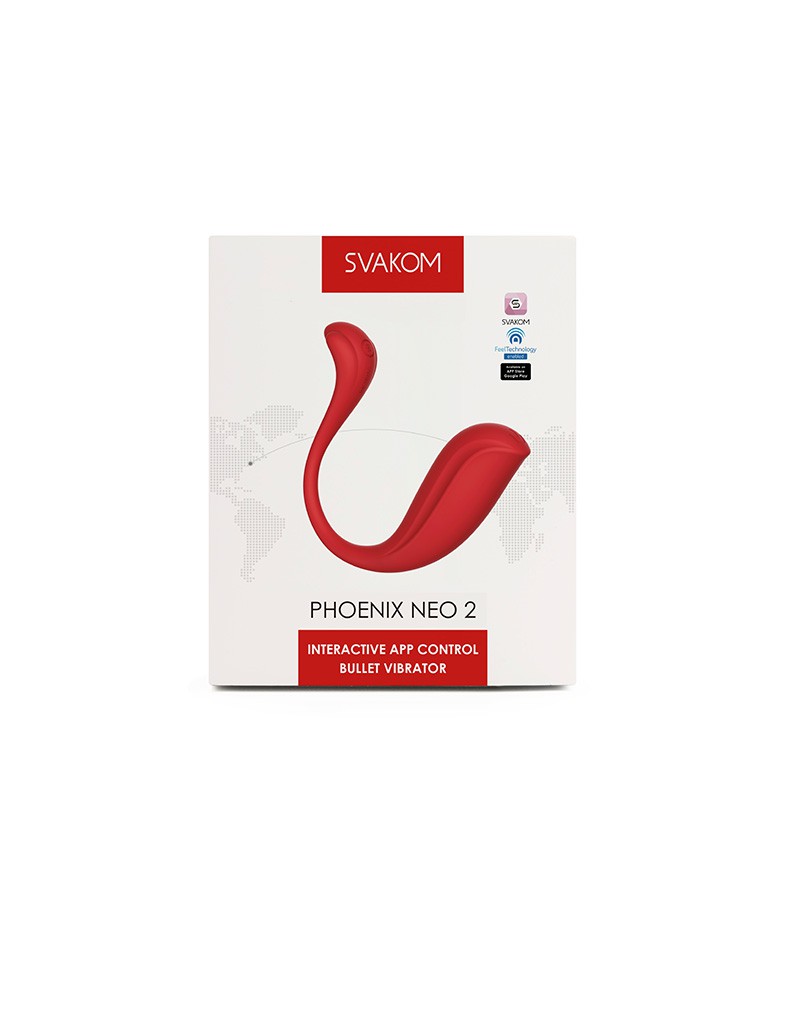 Svakom - Phoenix Neo 2 Interactieve Bullet Vibrator - App Control - Rood