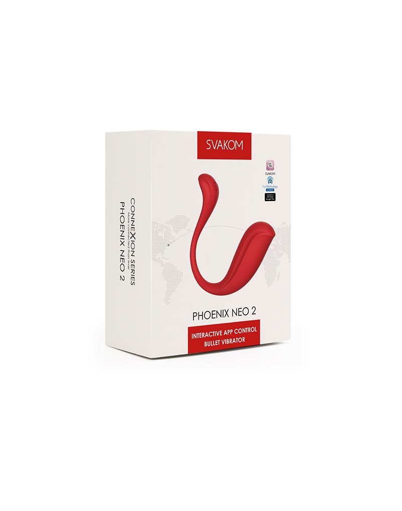 Svakom - Phoenix Neo 2 Interactieve Bullet Vibrator - App Control - Rood