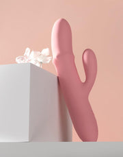 Svakom - Mora Neo - Interactieve Rabbit Vibrator met stotende kralen-ring - App Control - Roze