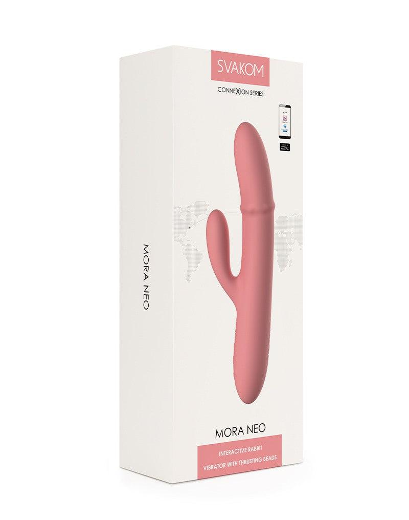 Svakom - Mora Neo - Interactieve Rabbit Vibrator met stotende kralen-ring - App Control - Roze