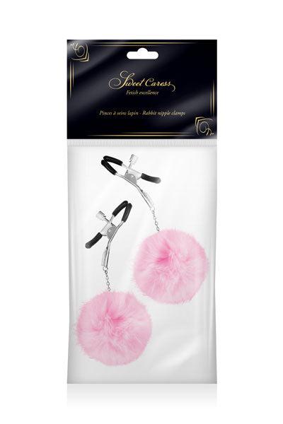 Sweet Caress - Tepelklemmen Met Roze Pompoms