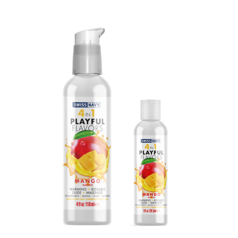 Swiss Navy - 4 in 1 Playful Flavors - Likbaar en Verwarmend Glijmiddel en Massage - Mango