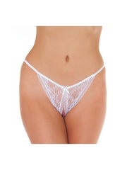 Amorable - Tanga Slip Kant Met Open Kruis - Wit