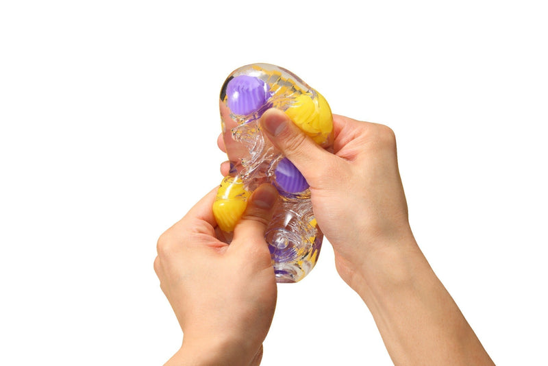 Tenga - Bobble Vacuum Cup Masturbator - Magic Marbles - Transparant/Paars/Geel
