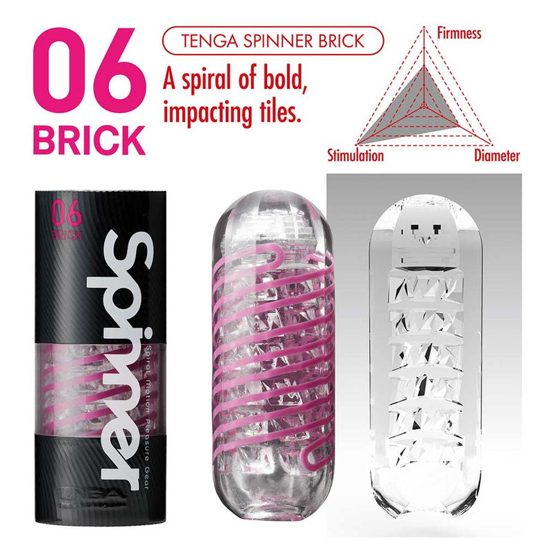 Tenga - Spinner 06 Brick Masturbator - Transparant/Paars