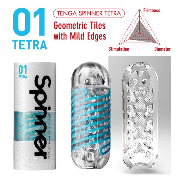 Tenga - Spinner 01 Tetra – Masturbator met Geometrische Tegels en Zachte Randjes