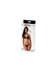 Amorable - Transparant Lingeriesetje - Open bh En Slipje Met Open Kruis - Zwart