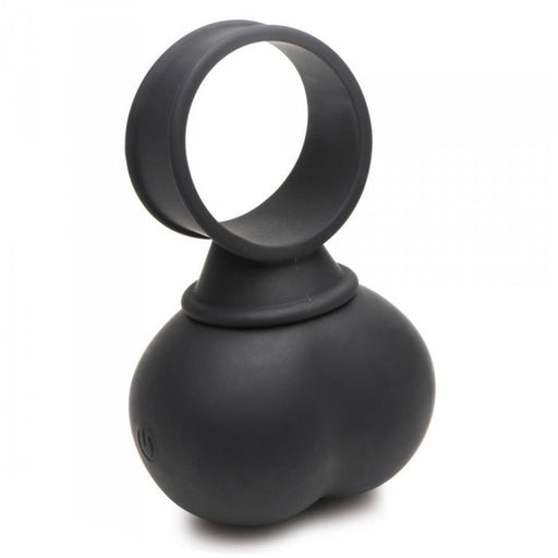 Trinity Vibes 28x Vibrerende Ball Stretcher - Zwart Siliconen-Erotiekvoordeel.nl