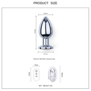 Vibrerende Buttplug met LED lampjes in 3 kleuren - Aluminium