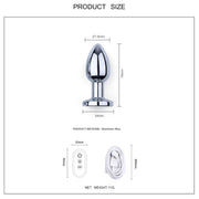 Vibrerende Buttplug met LED lampjes in 3 kleuren - Aluminium