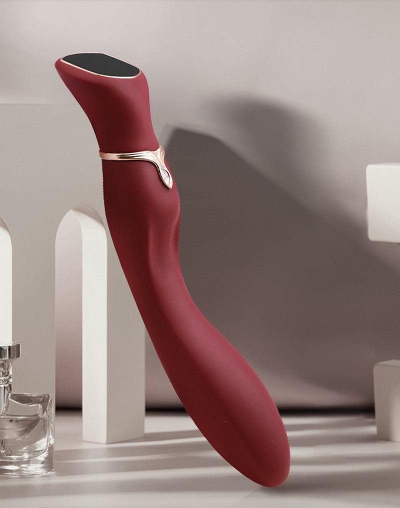 Viotec - Chance - G-Spot Vibrator - Massager - Met LCD Scherm - Goud en Wijnrood - Luxueuze Zachte Siliconen
