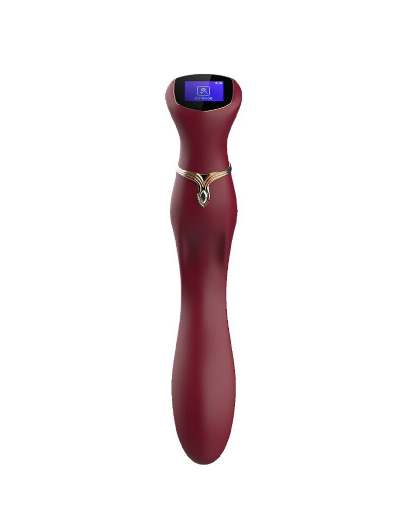 Viotec - Chance - G-Spot Vibrator - Massager - Met LCD Scherm - Goud en Wijnrood - Luxueuze Zachte Siliconen