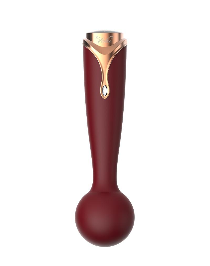 Viotec - Firelick - Mini Vibrator - Wand Vibrator - Goud en Wijnrood - Luxueus Zacht Siliconen