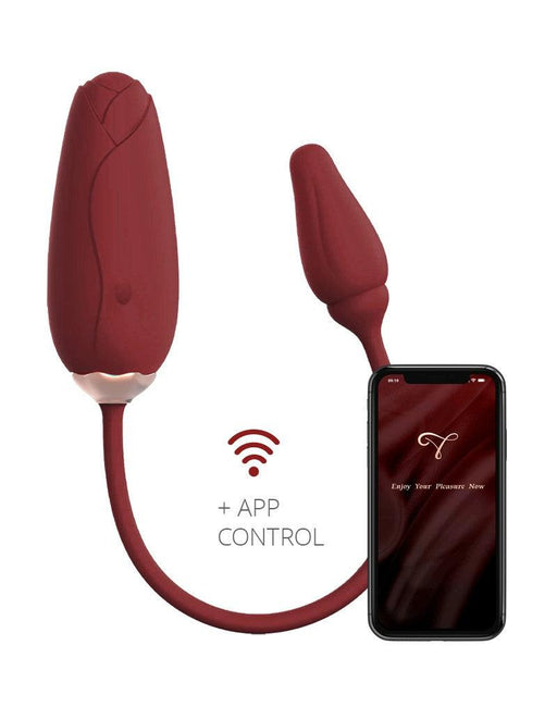 Viotec - Flora - Draagbare Vibrator met App Bediening - Wijnrood - Om Te Dragen in je Slip