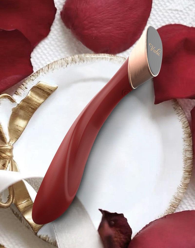 Viotec - Manto - G-Spot Vibrator - Goud en Wijnrood - Luxueuze Zachte Siliconen