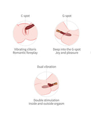 Viotec - Mina - Tarzan Vibrator - Rabbit Vibrator - Dubbele Stimuatie - Goud en Wijnrood - Luxueus Zacht Siliconen