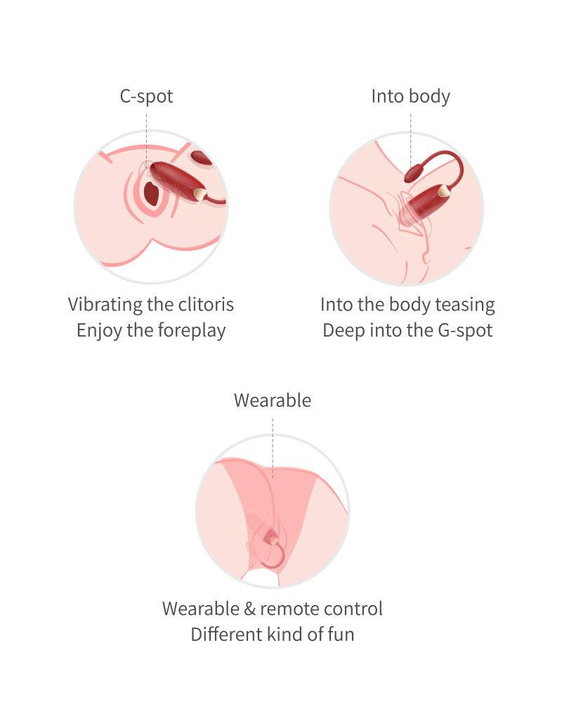 Viotec - Oliver Pro - Vibrator - Draagbare Vibrator met App Bediening - Goud en Wijnrood - Om Te Dragen in je Slip