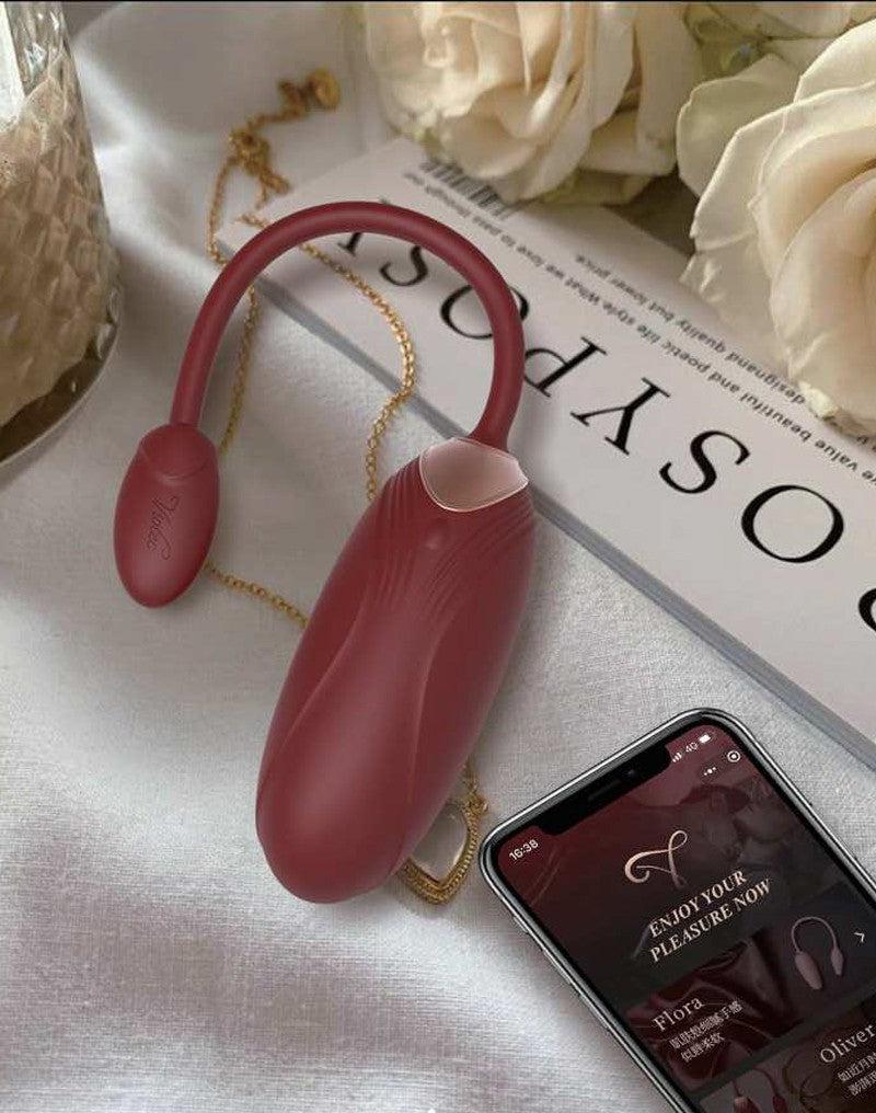 Viotec - Oliver Pro - Vibrator - Draagbare Vibrator met App Bediening - Goud en Wijnrood - Om Te Dragen in je Slip