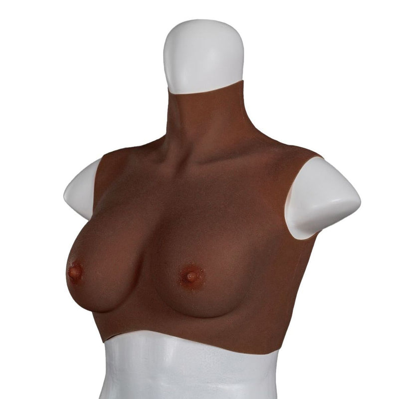 XX-DreamToys - Ultra Realistische Bodysuit - Drag - Bovenlijf Met Borsten - Bruin