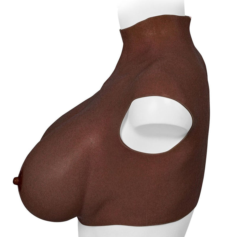 XX-DreamToys - Ultra Realistische Bodysuit - Drag - Bovenlijf Met Borsten - Bruin