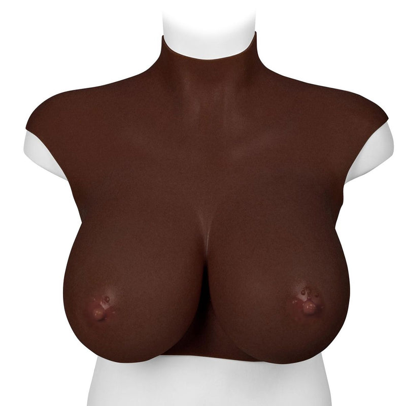XX-DreamToys - Ultra Realistische Bodysuit - Drag - Bovenlijf Met Borsten - Bruin