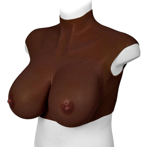 XX-DreamToys - Ultra Realistische Bodysuit - Drag - Bovenlijf Met Borsten - Bruin