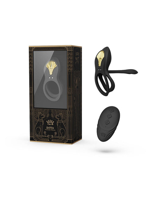 Zalo - Bayek - Vibrerende Cockring & Partner Vibrator Met Afstandsbediening - Obsidian Zwart