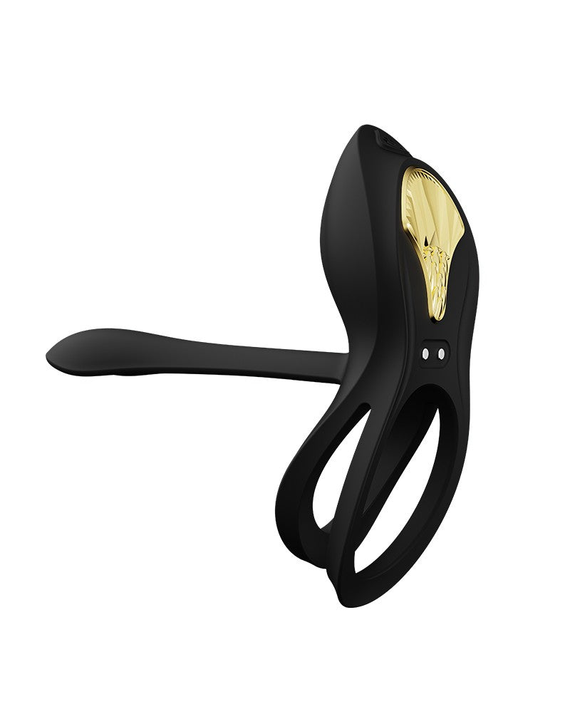 Zalo - Bayek - Vibrerende Cockring & Partner Vibrator Met Afstandsbediening - Obsidian Zwart