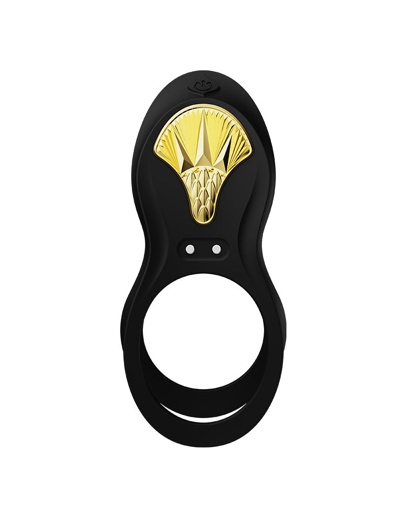 Zalo - Bayek - Vibrerende Cockring & Partner Vibrator Met Afstandsbediening - Obsidian Zwart