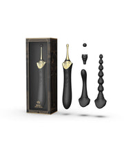 Zalo - Bess 2 - Verwarmde Pinpoint Clitoris Vibrator- Met Extra opzetstukken - Obsidian Zwart