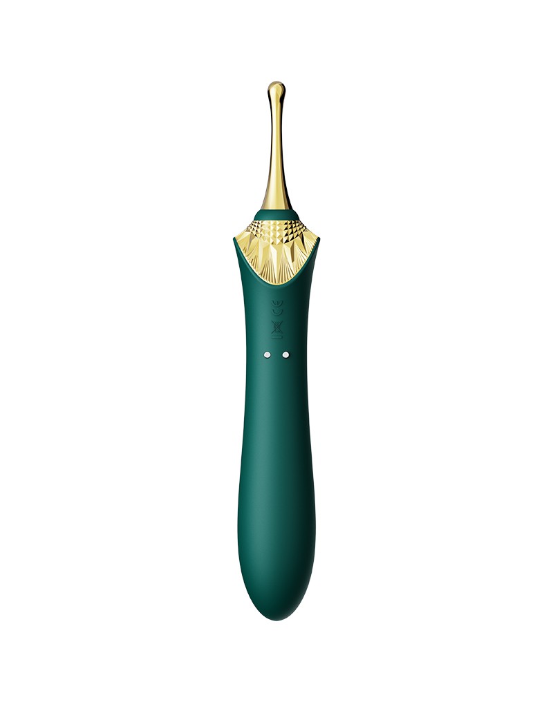 Zalo - Bess 2 - Verwarmde Pinpoint Clitoris Vibrator- Met Extra opzetstukken - Smaragdgroen