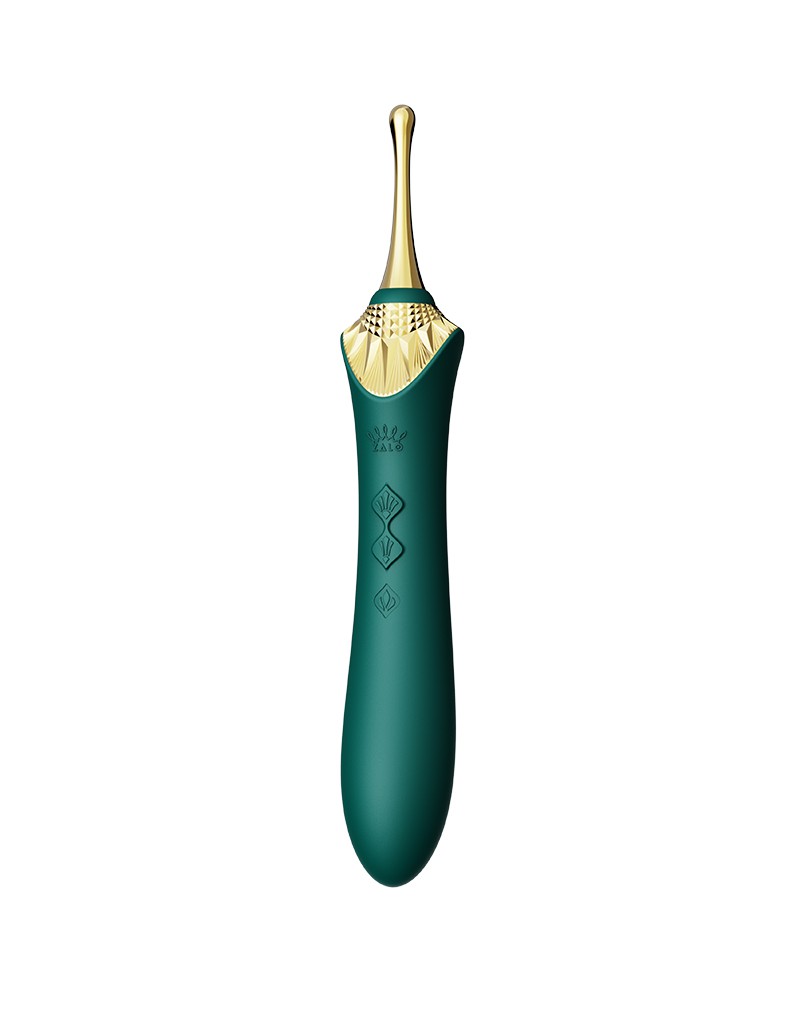 Zalo - Bess 2 - Verwarmde Pinpoint Clitoris Vibrator- Met Extra opzetstukken - Smaragdgroen