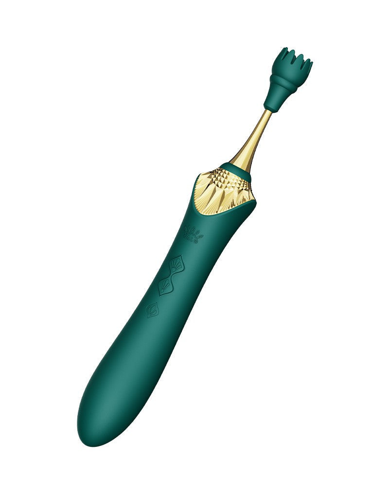 Zalo - Bess 2 - Verwarmde Pinpoint Clitoris Vibrator- Met Extra opzetstukken - Smaragdgroen