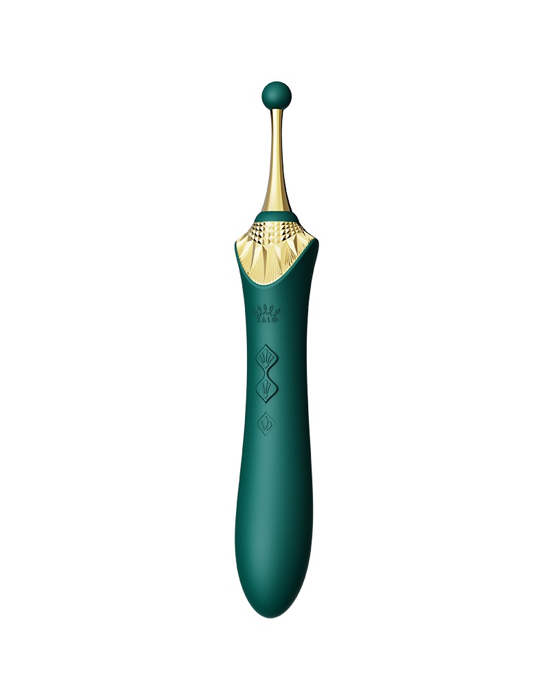 Zalo - Bess 2 - Verwarmde Pinpoint Clitoris Vibrator- Met Extra opzetstukken - Smaragdgroen