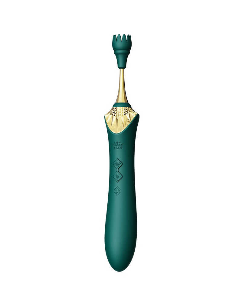 Zalo - Bess 2 - Verwarmde Pinpoint Clitoris Vibrator- Met Extra opzetstukken - Smaragdgroen