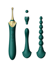 Zalo - Bess 2 - Verwarmde Pinpoint Clitoris Vibrator- Met Extra opzetstukken - Smaragdgroen
