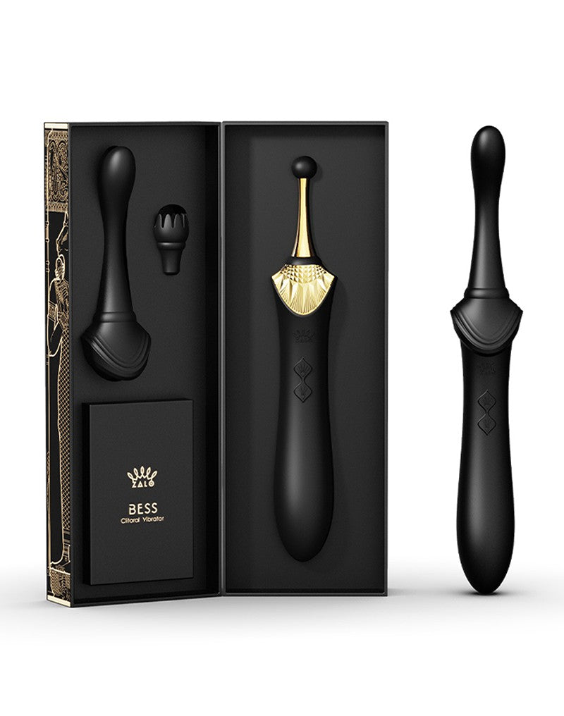 Zalo - Bess - Clitoris Pinpoint Vibrator - Met Extra opzetstukken - Obsidian Zwart