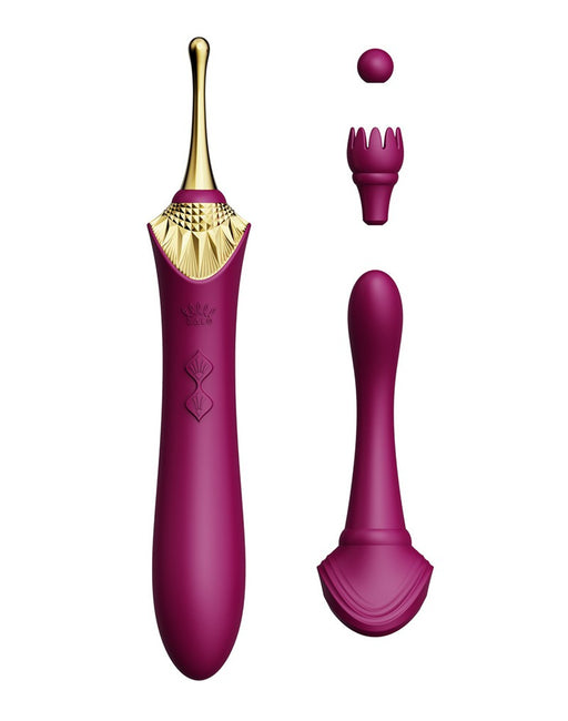 Zalo - Bess - Clitoris Pinpoint Vibrator - Met Extra opzetstukken - Robijn Rood