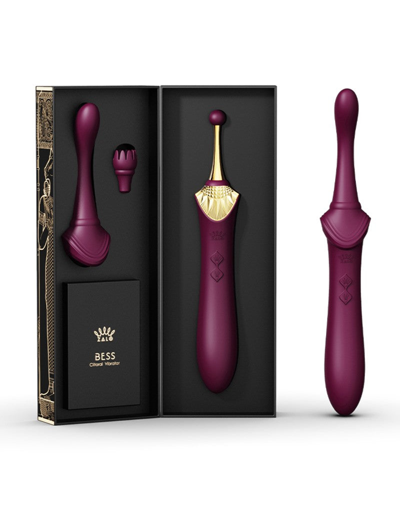 Zalo - Bess - Clitoris Pinpoint Vibrator - Met Extra opzetstukken - Robijn Rood