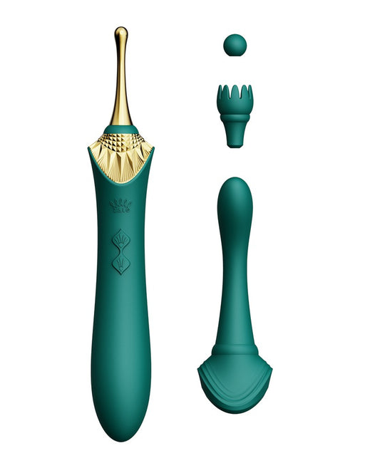 Zalo - Bess - Clitoris Pinpoint Vibrator - Met Extra opzetstukken - Smaragd Groen