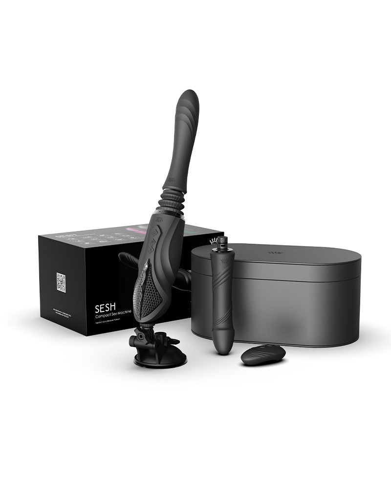 Zalo - Sesh - Verwarmende Stotende Vibrator met Afstandsbediening - Obsidian Zwart