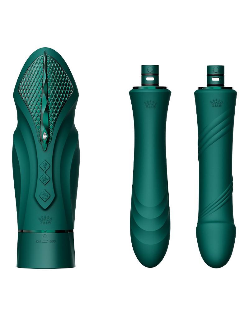 Zalo - Sesh - Verwarmende Stotende Vibrator met Afstandsbediening - Smaragd Groen