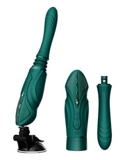 Zalo - Sesh - Verwarmende Stotende Vibrator met Afstandsbediening - Smaragd Groen