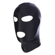 Kiotos - Zwarte BDSM Hood - Spandex 3 Gaten